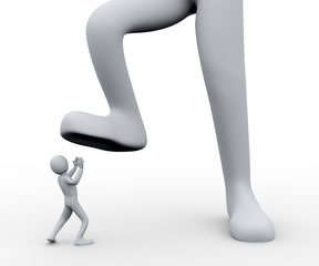 A man under the foot of church abuse. a man the under the foot of church abuse.